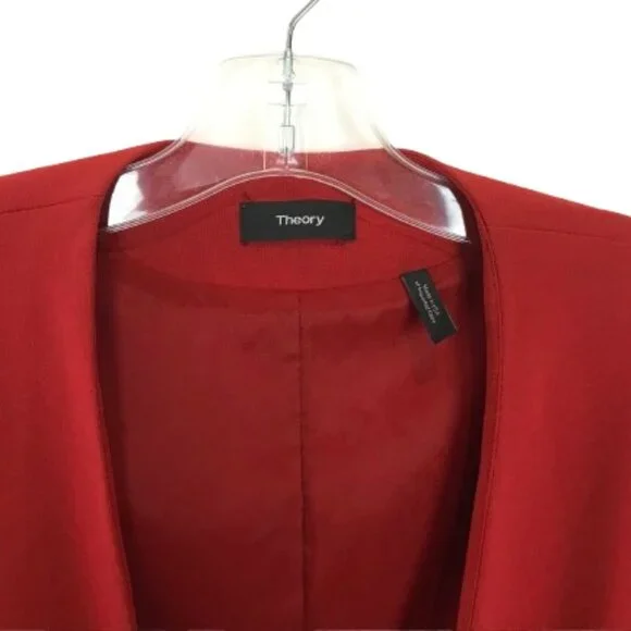 Theory Womens Size 4 Red Oak Lindrayia Admiral Jacket Blazer Made in USA - Picture 4 of 5